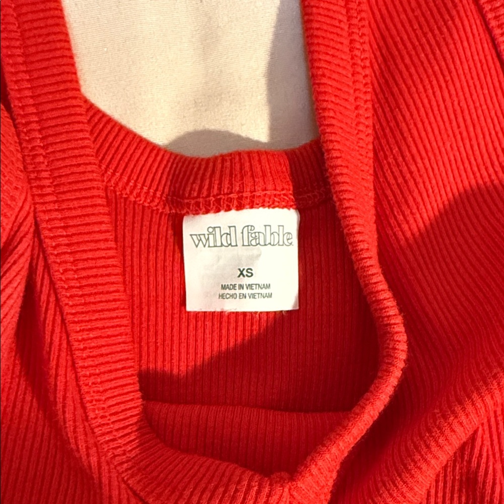 Wild Fable Red Ribbed Tank Top - Picture 2 of 2